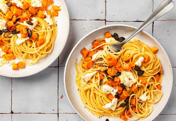 Spaghetti mit Kürbis